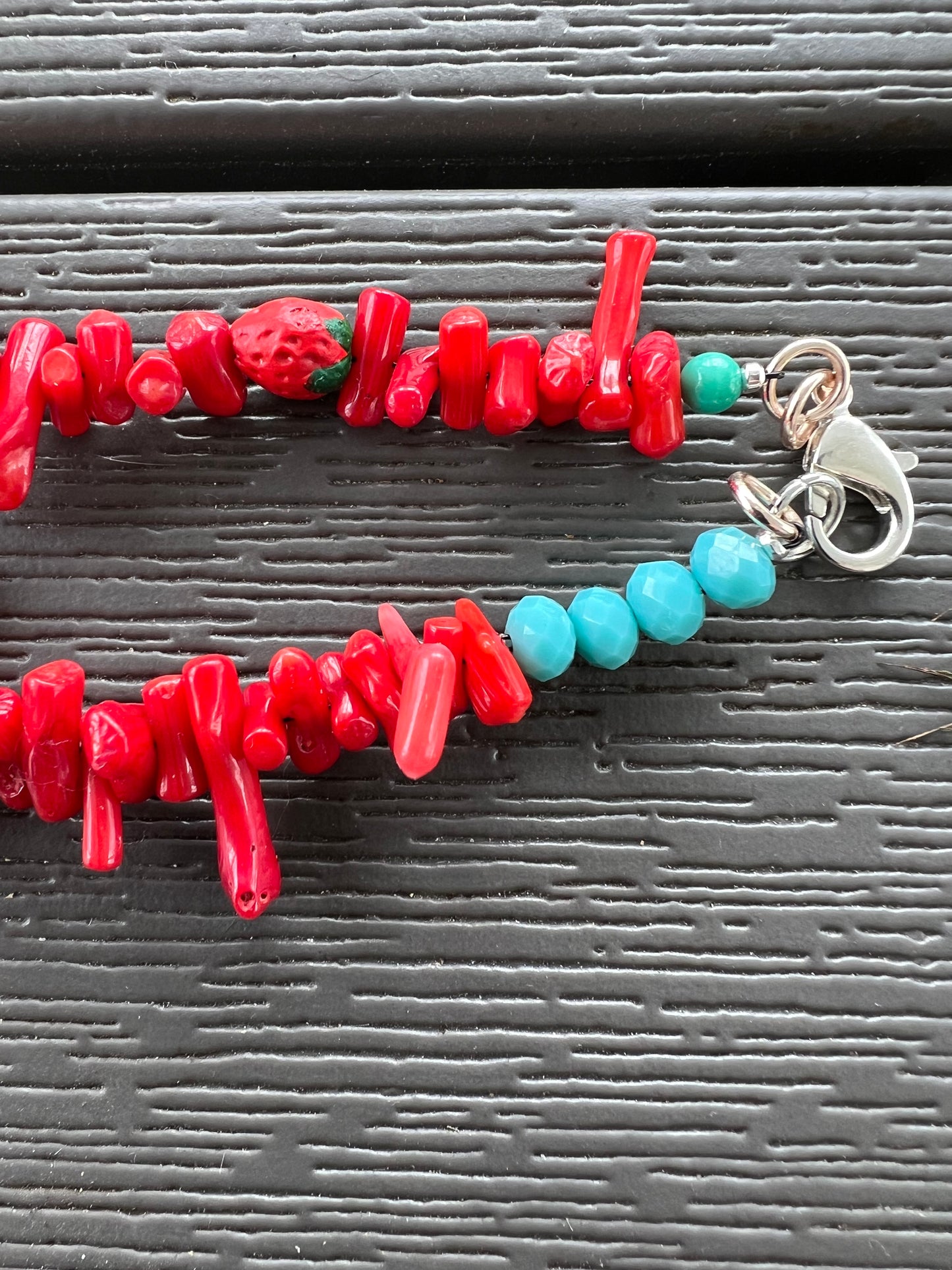Rose Quartz on Red Bamboo